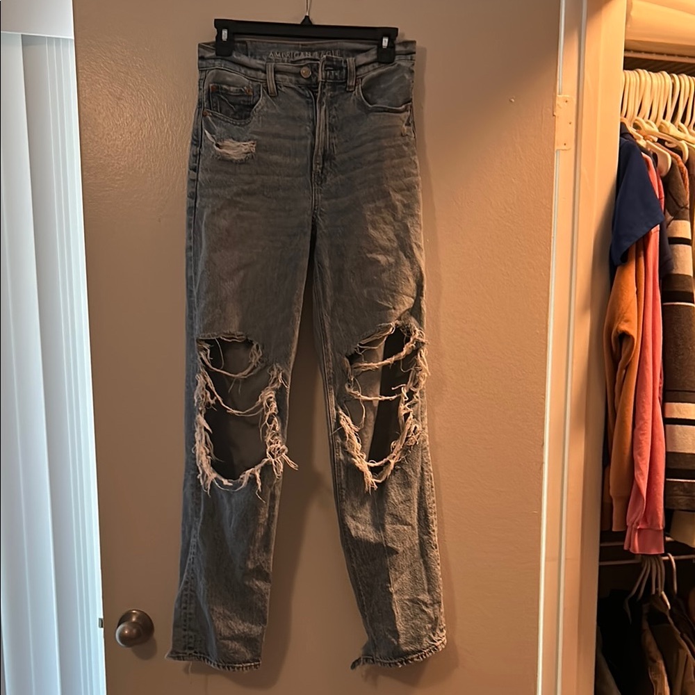 Distressed Blue Jeans